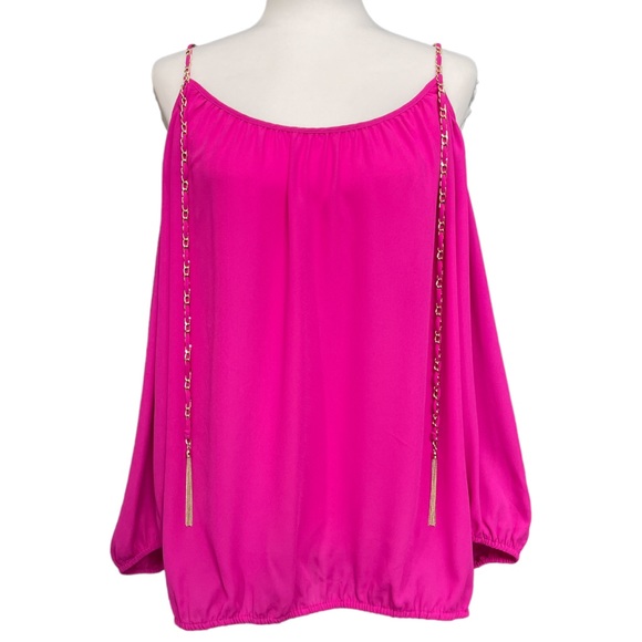INC Cold-Shoulder Chain-Detail Top in Magenta Flame - Size XXL - Picture 2 of 3
